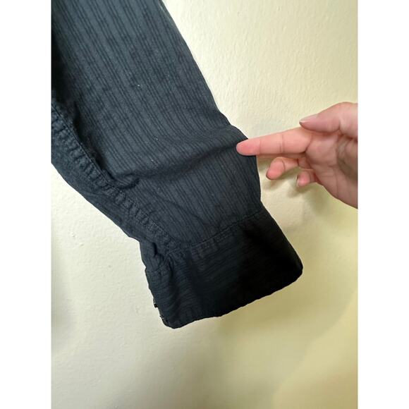 Vintage Y2K GUESS Men Size Large Black Embroidered Button Down Casual Club Shirt - Picture 6 of 7